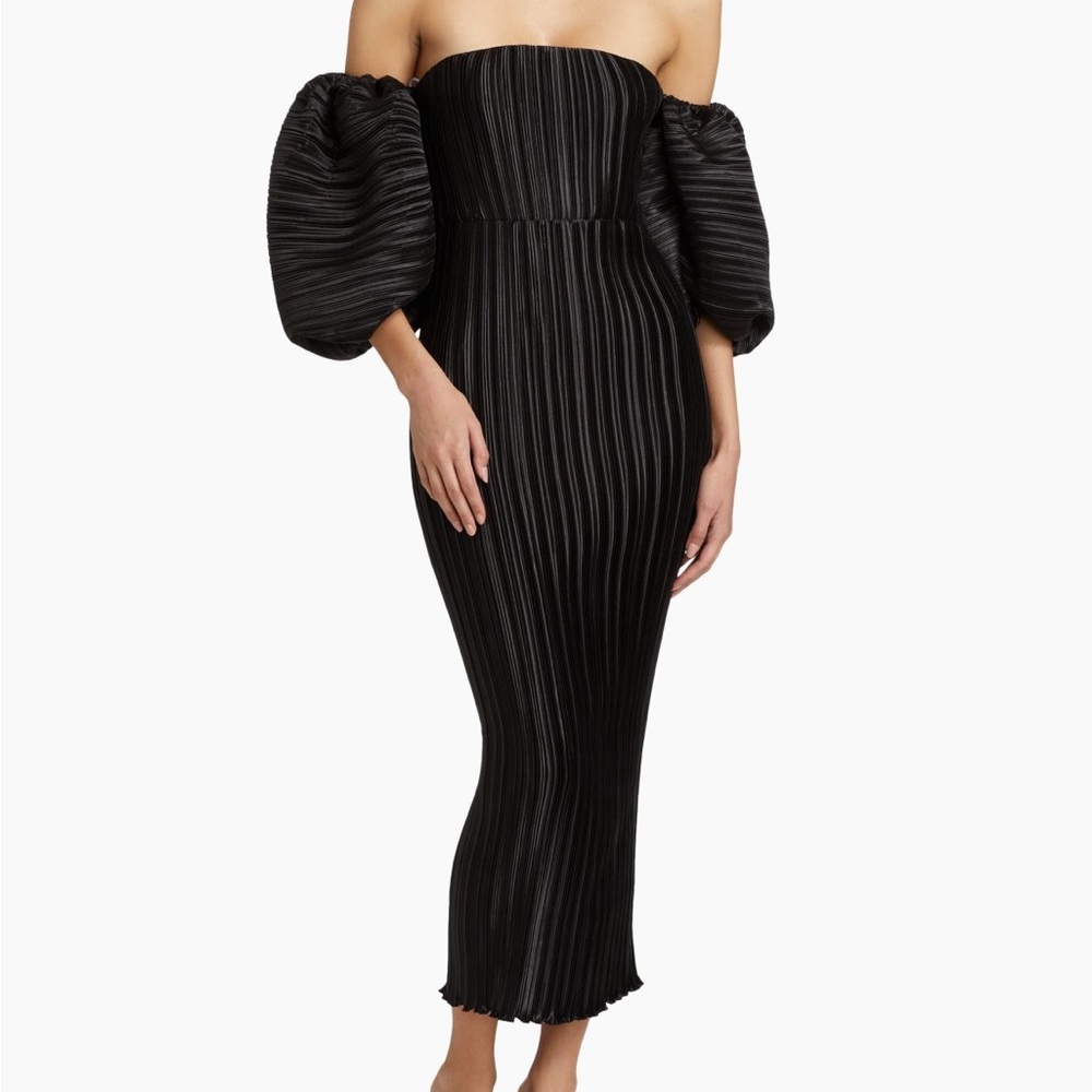 L’Idée Sirene Plissé Puff Sleve Maxi Dress (AU 10/US6)